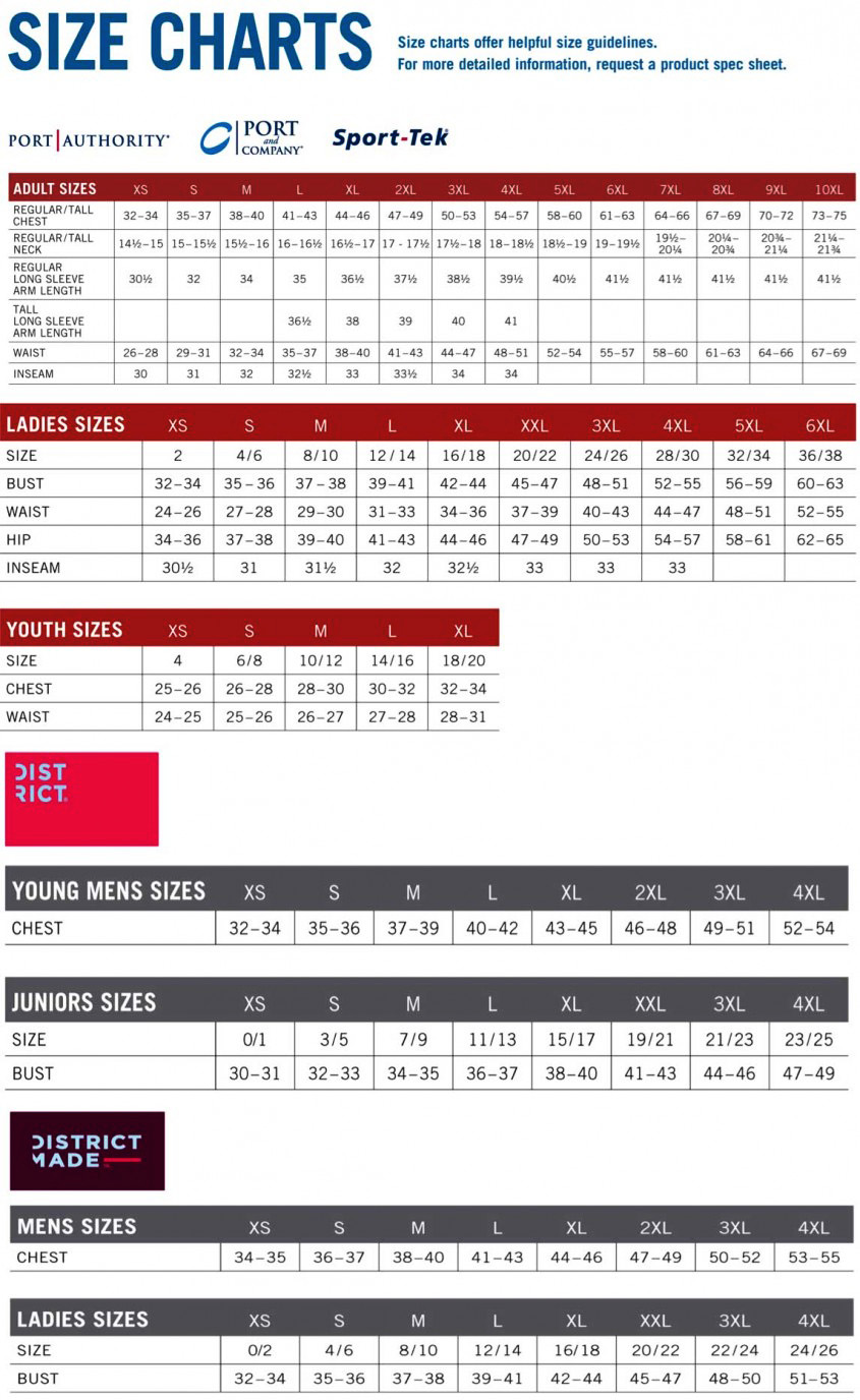 Hanes Tagless Tee Size Chart