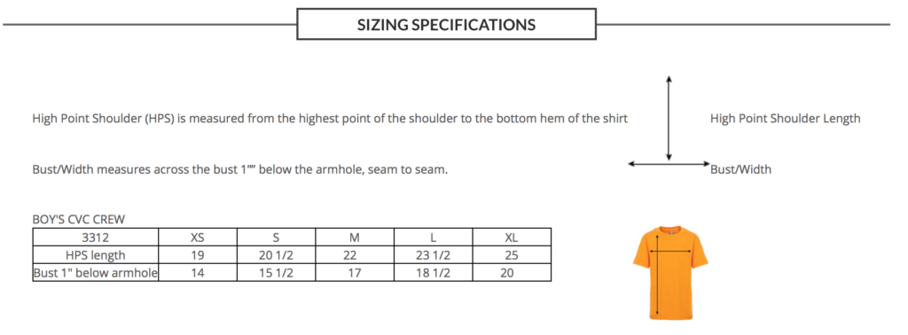 Next Level Brand Size Chart