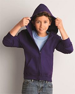 Gildan - Mid Weight Blend Youth Full-Zip Hooded Sweatshirt