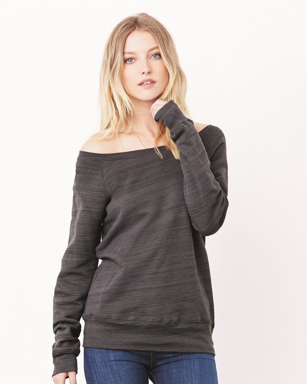 wide neck sweatshirt