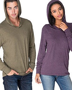 Next Level Apparel Tri Blend Long Sleeve Hooded Shirt